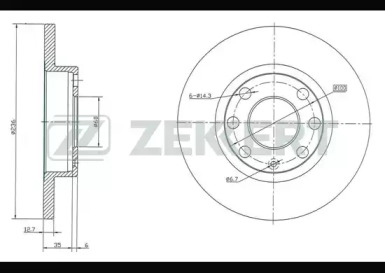 Тормозной диск (ZEKKERT: BS-5033)