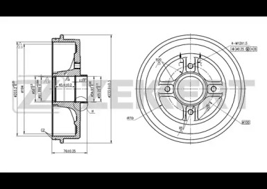 Тормозный барабан (ZEKKERT: BS-5110)