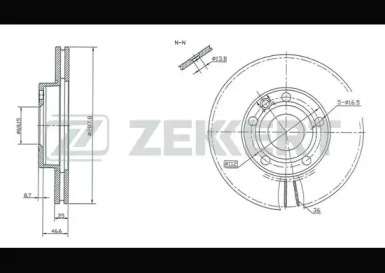 Тормозной диск (ZEKKERT: BS-5198)