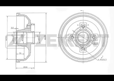 Тормозный барабан (ZEKKERT: BS-5208)