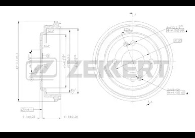 Тормозный барабан (ZEKKERT: BS-5228)