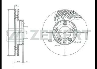 Тормозной диск (ZEKKERT: BS-5285)