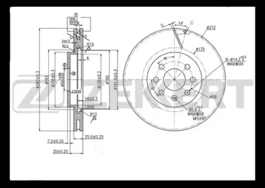 Тормозной диск (ZEKKERT: BS-5307)