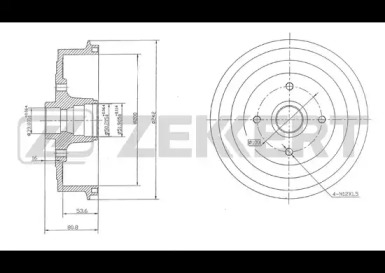 Тормозный барабан (ZEKKERT: BS-5412)