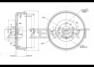 Тормозный барабан (ZEKKERT: BS-5450)