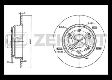 Тормозной диск (ZEKKERT: BS-5709)