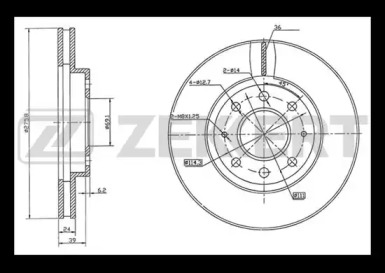 Тормозной диск (ZEKKERT: BS-5722)