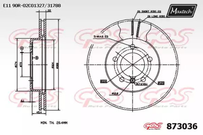 Тормозной диск (MAXTECH: 873036.0000)