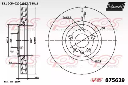 Тормозной диск (MAXTECH: 875629.0000)