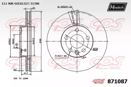 Тормозной диск (MAXTECH: 871087.0000)