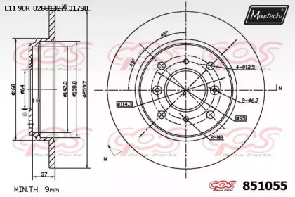 Тормозной диск (MAXTECH: 851055.0000)