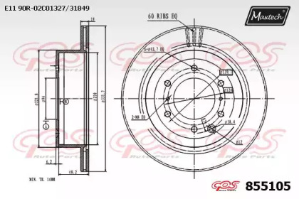 Тормозной диск (MAXTECH: 855105.0000)