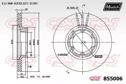 Тормозной диск (MAXTECH: 855006.0000)