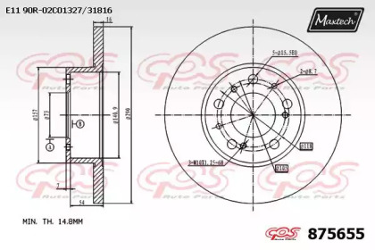 Тормозной диск (MAXTECH: 875655.0000)