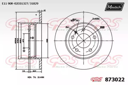 Тормозной диск (MAXTECH: 873022.0000)