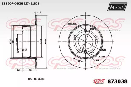 Тормозной диск (MAXTECH: 873038.0000)