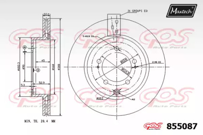 Тормозной диск (MAXTECH: 855087.0000)