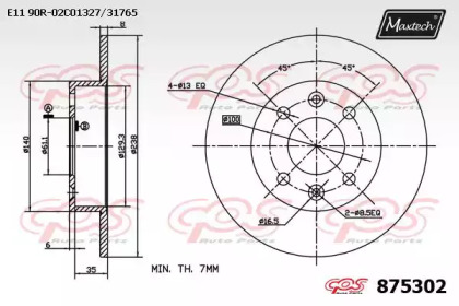 Тормозной диск (MAXTECH: 875302.0000)