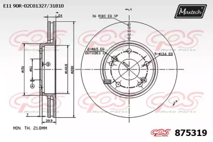 Тормозной диск (MAXTECH: 875319.0000)