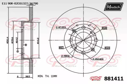 Тормозной диск (MAXTECH: 881411.0000)