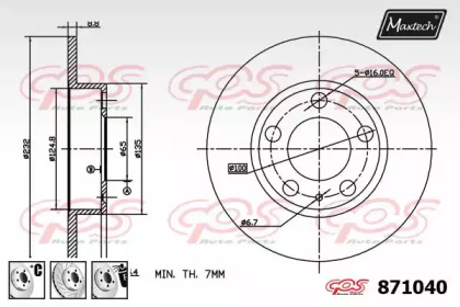 Тормозной диск (MAXTECH: 871040.6980)