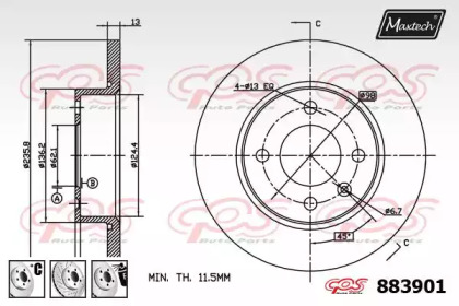 Тормозной диск (MAXTECH: 883901.6980)