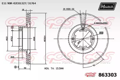 Тормозной диск (MAXTECH: 863303.0000)