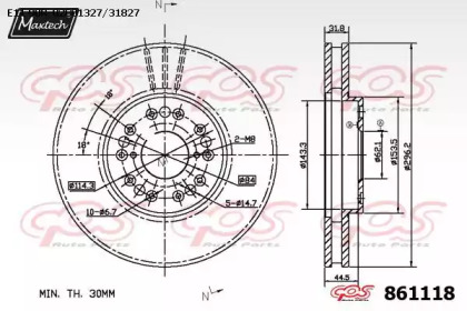 Тормозной диск (MAXTECH: 861118.0000)