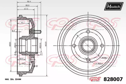 Тормозный барабан (MAXTECH: 828007.0000)