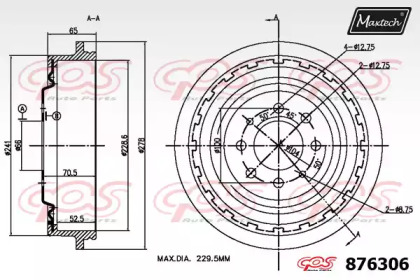 Тормозный барабан (MAXTECH: 876306.0000)