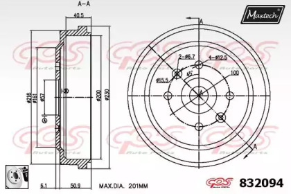 Тормозный барабан (MAXTECH: 832094.0080)