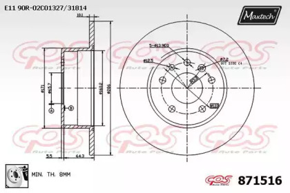 Тормозной диск (MAXTECH: 871516.0080)