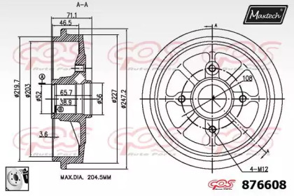 Тормозный барабан (MAXTECH: 876608.0080)