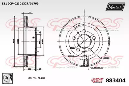 Тормозной диск (MAXTECH: 883404.0080)