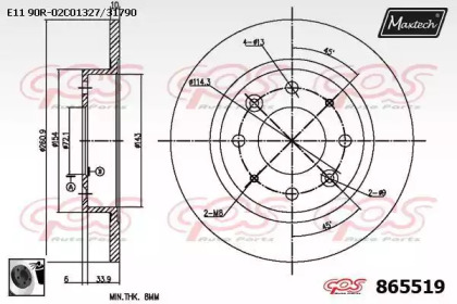 Тормозной диск (MAXTECH: 865519.0060)