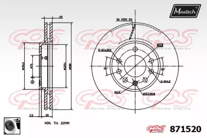 Тормозной диск (MAXTECH: 871520.0060)