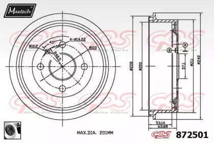 Тормозный барабан (MAXTECH: 872501.0060)