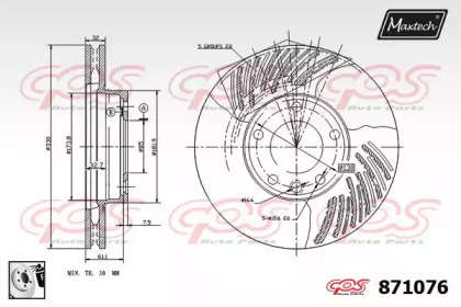 Тормозной диск (MAXTECH: 871076.0080)