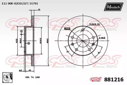 Тормозной диск (MAXTECH: 881216.0080)