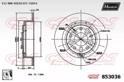 Тормозной диск (MAXTECH: 853036.0080)