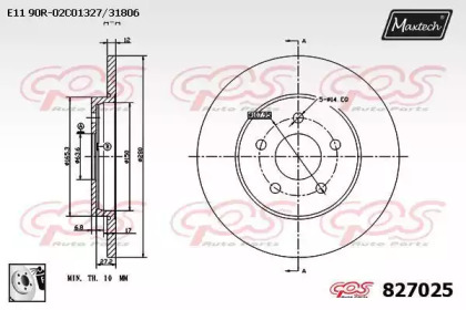 Тормозной диск (MAXTECH: 827025.0080)