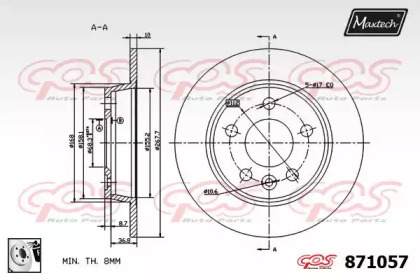 Тормозной диск (MAXTECH: 871057.0080)