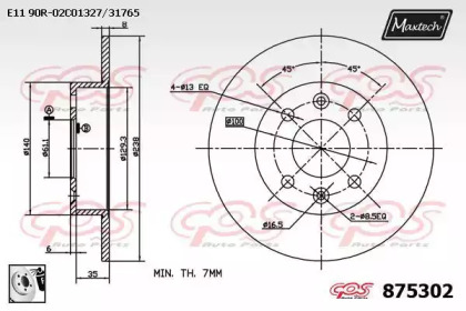 Тормозной диск (MAXTECH: 875302.0080)