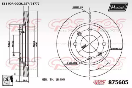 Тормозной диск (MAXTECH: 875605.0080)