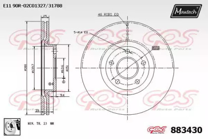 Тормозной диск (MAXTECH: 883430.0080)