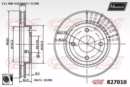 Тормозной диск (MAXTECH: 827010.0060)