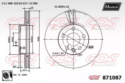 Тормозной диск (MAXTECH: 871087.0060)