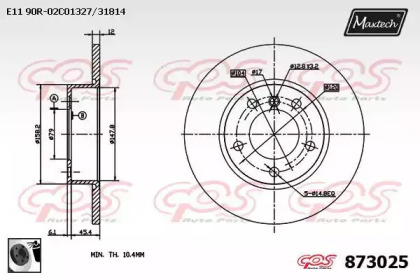 Тормозной диск (MAXTECH: 873025.0060)