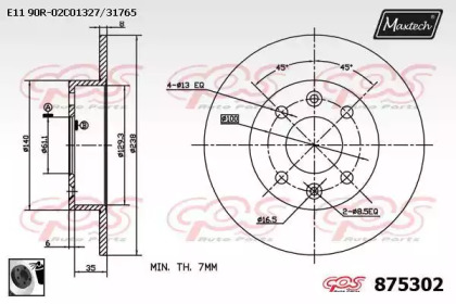 Тормозной диск (MAXTECH: 875302.0060)