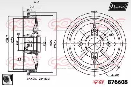 Тормозный барабан (MAXTECH: 876608.0060)